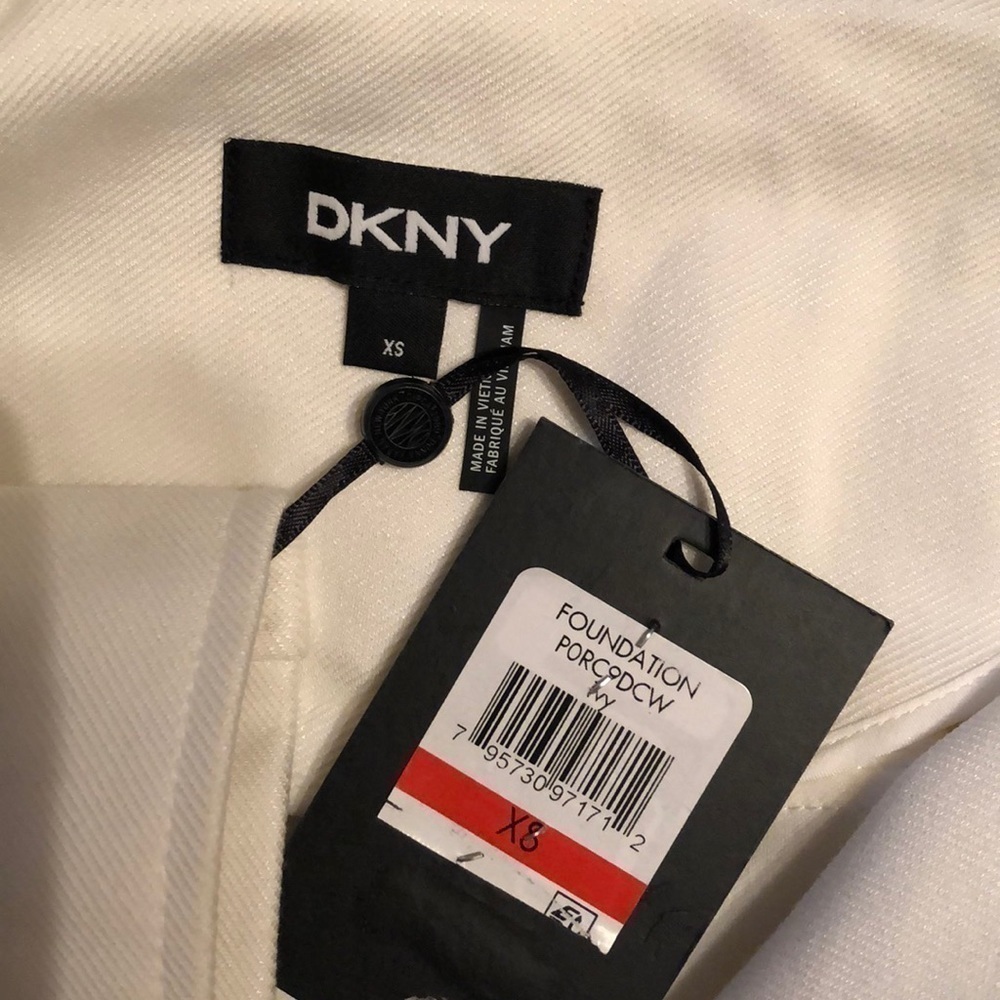 Dkny jacket, white, zipper front xs - Picture 9 of 10